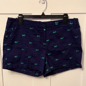 Vineyard Vines looking Navy Chinos Shorts with Green Whale Embroidery